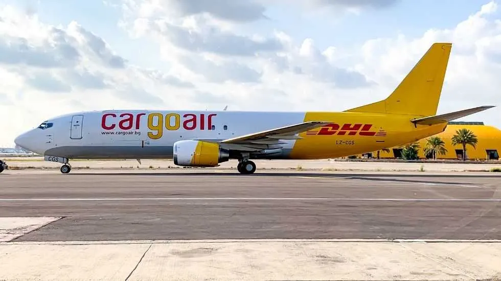 מטוס DHL בנתב״ג. צילום: אסף גרינבוים/ DHL אקספרס ישראל 