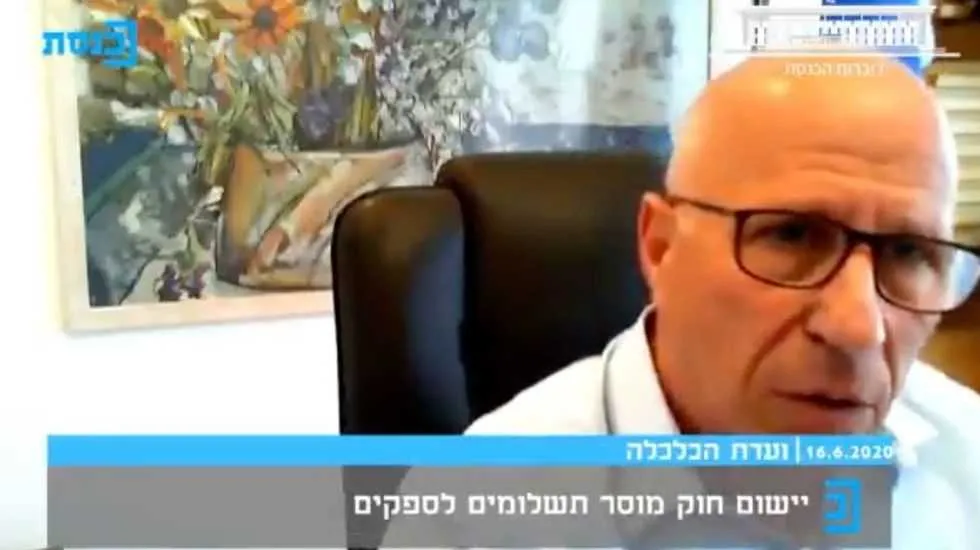 אמיר שני מדבר בפני ועדת הכלכלה של הכנסת ב״זום״ 