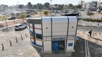 מתקן אחסון אופניים בתחנת רכבת באר שבע